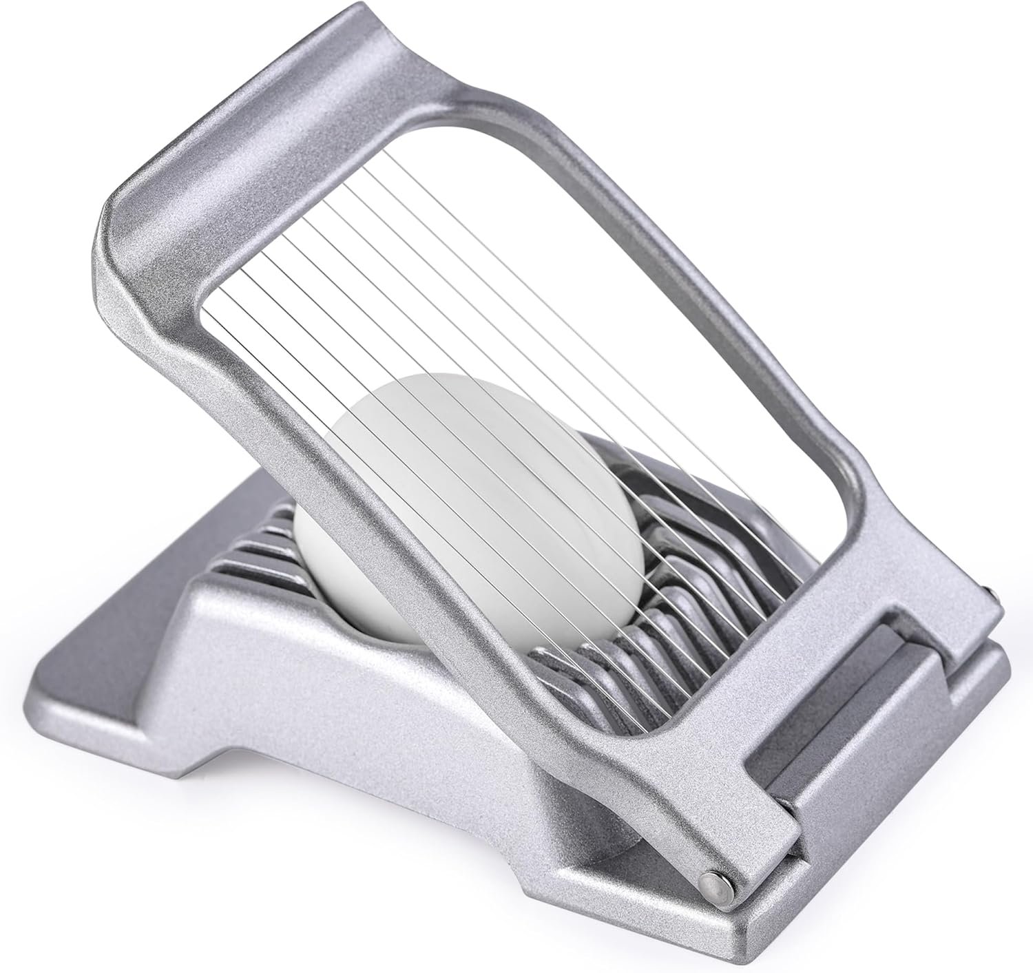 Stainless Steel Hard Boiled Egg and Strawberry Slicer - Durable Aluminium, Dishwasher Safe for Soft Fruits