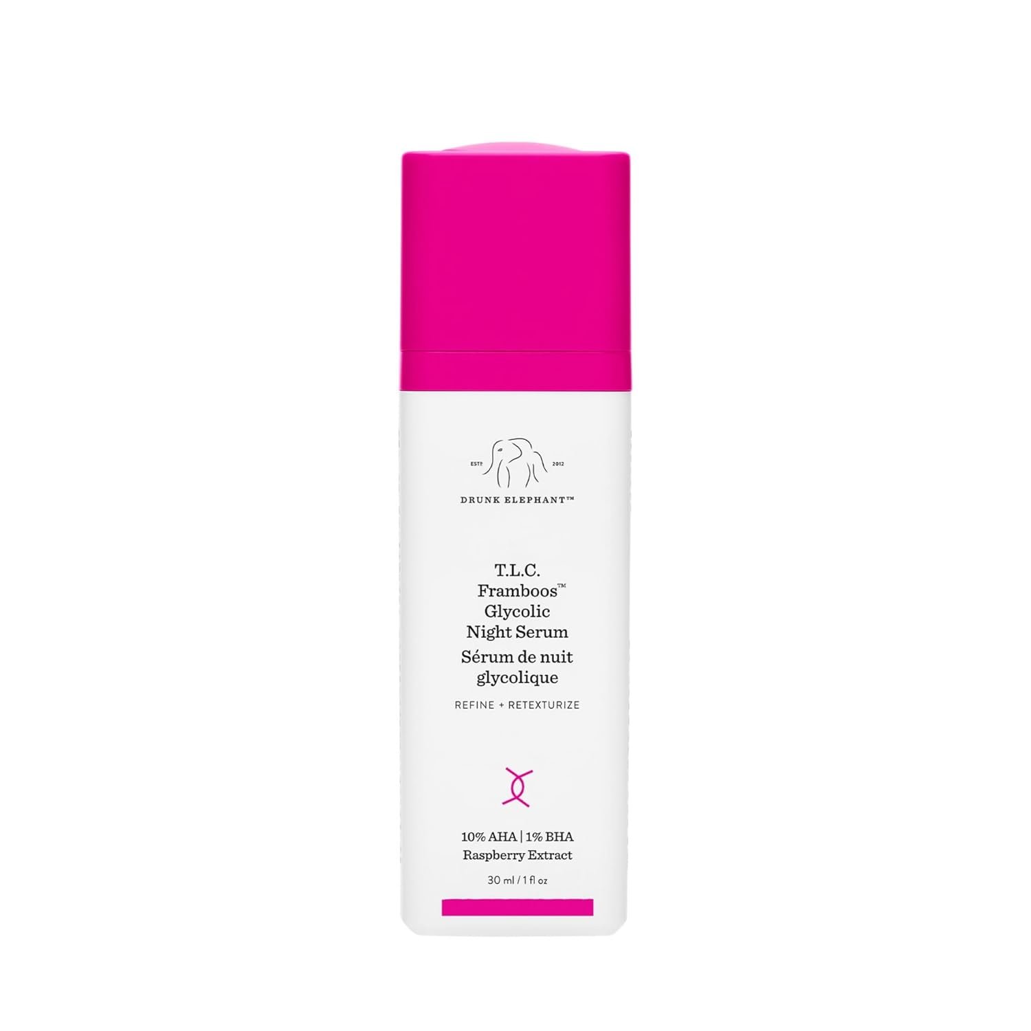 T.L.C. Framboos Glycolic Serum - Exfoliating AHA Serum - Clean Clinical Skincare - Cruelty-Free - Dermatologist-Tested - Free of Essential Oils, Silicones, and Fragrance