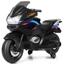 Costway 12.8 in. 3 Plus Years old Ride On Motorcycle Electric Motor Bike Black TY327786BK